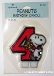 Snoopy holding Flowers Birthday Candle