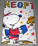 Snoopy holding board for Karate Chopping Woodstock