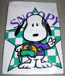 Snoopy racecar driver standing in front of star T-shirt