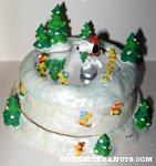 Snoopy & Woodstock ice skating pond Figurine