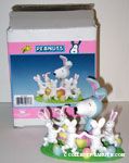 Easter Beagle dancing with Bunnies