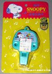 Snoopy and Woodstock eating Teal Whistle Necklace