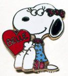 Belle holding heart Pin