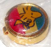 Woodstock flying on tri-color background Button Cover