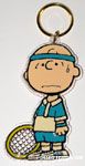 Charlie Brown playing Tennis Keychain