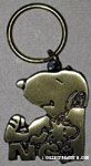Snoopy & Woodstock resting on 'no. 1' Brass Keychain