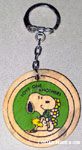 Snoopy & Woodstock with Flowers Wood Keychain
