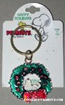 Snoopy laying in wreath Keychain