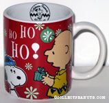 Charlie Brown giving Snoopy Christmas Gift Mug