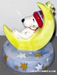 Snoopy & Woodstock sleeping on moon Music box