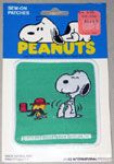 Snoopy laughing at Woodstock in bowler hat and pipe Patch