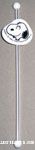 Snoopy Head on White Drink Stirrer