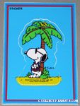 Joe Cool & Woodstock on deserted island Sticker Postcard