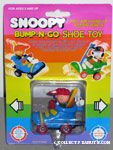 Charlie Brown, Snoopy & baseball equipment in Blue Shoe Bump n' Go Car