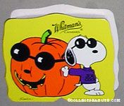 Joe Cool leaning against pumpkin Halloween Chocolate Box
