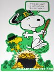 Snoopy and Woodstock dancing around pot of gold St. Patrick's day Press-out